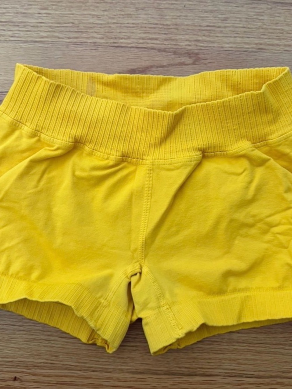 FP Movement by Free People Sunflower Yellow Knit Waistband Athletic Shorts